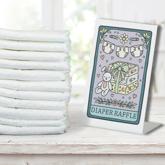 Tarot Baby Shower Diaper Raffle Table Sockelschild