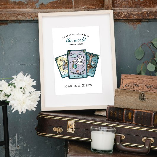 Tarot Baby Shower Frameable Gift Table Sign Poster