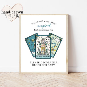 Tarot Baby Shower Framework Blocks für Baby-Signat Poster