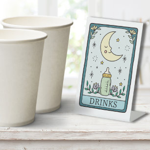 Tarot-Baby-Shower-Getränketisch Sockelschild