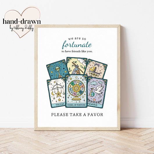 Tarot-Baby-Shower-Party-Favor rahmenfähiges Tischs Poster