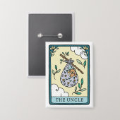 Tarot Baby Shower Uncle Button (Vorderseite/Rückseite)