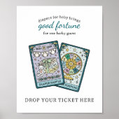 Tarot-Baby-Shower-Windel-Raffle-Tischschild Poster (Vorne)