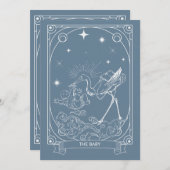 Tarot Babydusche Einladung, Celestis & Mystical Einladung (Vorne/Hinten)