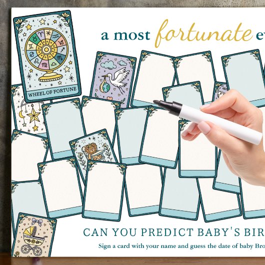 Tarot Babydusche mit Fälligkeit Geburtsdatum Game Poster