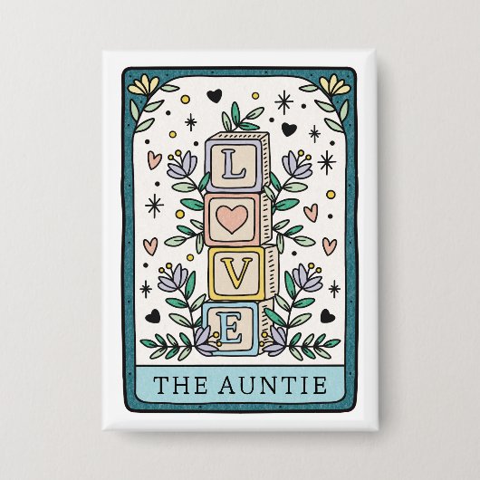 Tarot Babydusche Tante Button (Vorderseite)