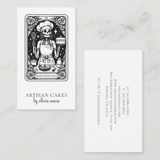 Tarot Bäcker Konditor Visitenkarte (Vorne/Hinten)