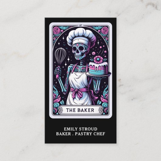 Tarot Baker Black Business Card Visitenkarte (Vorderseite)
