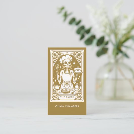 Tarot Baker Gold Konditorei Koch Nachtisch Visitenkarte (Stehend Vorderseite)