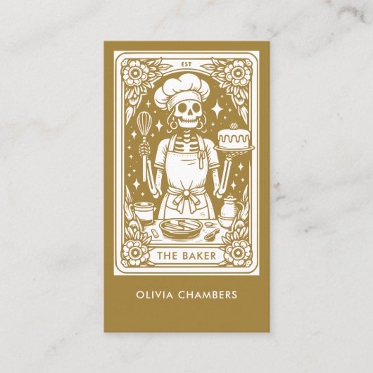 Tarot Baker Gold Konditorei Koch Nachtisch Visitenkarte (Vorderseite)