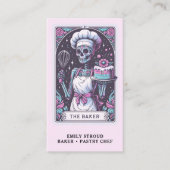 Tarot Baker Pastry Chef Dessert Caterer Pink Visitenkarte (Vorderseite)