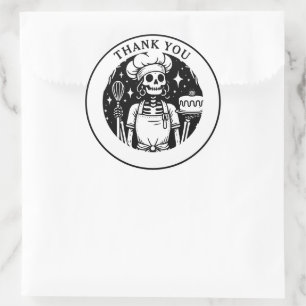 Tarot Baker Pastry Koch Schwarz-weißes Produkt Runder Aufkleber