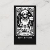 Tarot Baker Schwarz-weiß Pastry Koch Nachtisch Visitenkarte (Vorderseite)