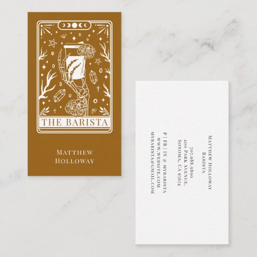 Tarot Barista Business Card Visitenkarte (Vorne/Hinten)