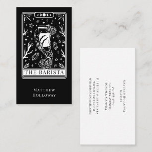 Tarot-Barista Schwarze Visitenkarte