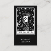 Tarot-Barista Schwarze Visitenkarte (Vorderseite)