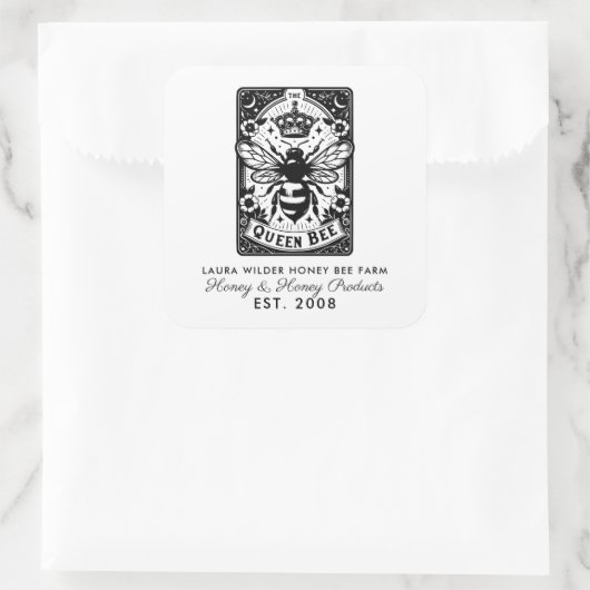 Tarot Bee Theme Honey Bee Apiary Farm Beekeeper Quadratischer Aufkleber (Tasche)