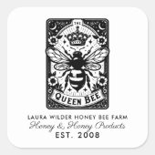 Tarot Bee Theme Honey Bee Apiary Farm Beekeeper Quadratischer Aufkleber (Vorderseite)