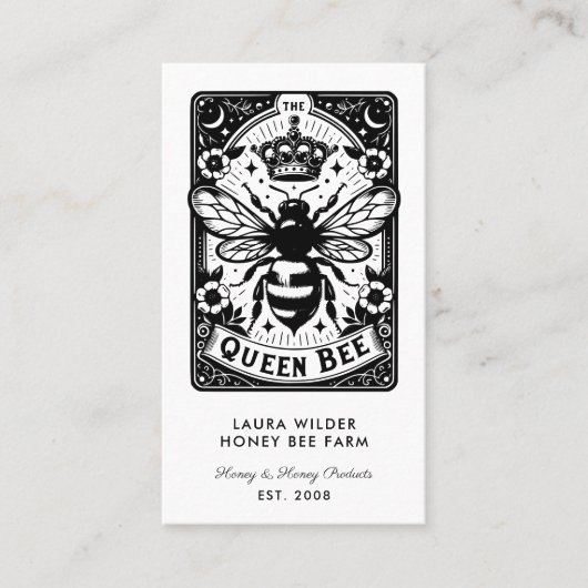Tarot Bee Theme Honey Bee Apiary Farm Beekeeper Visitenkarte (Vorderseite)