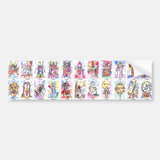 Tarot-beflecktes Glas 11x2 Autoaufkleber (Vorne)