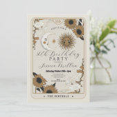 Tarot Birthday Party Sun Moon Alignite Einladung (Stehend Vorderseite)