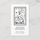 Tarot Black White Artisan Baker Dessert Caterer Visitenkarte (Vorderseite)