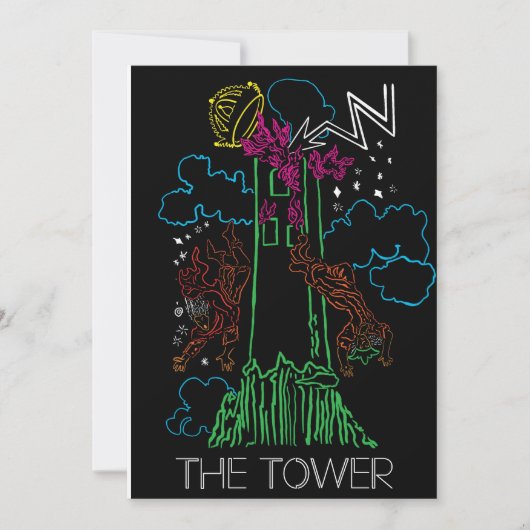 Tarot Blank Card - Der Turm Feiertagskarte (Vorderseite)