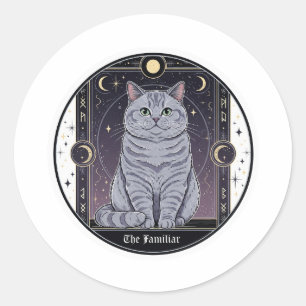 Tarot Brit - British Shorthair Halloween Runder Aufkleber