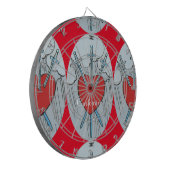 Tarot Card 3 Schwerter Thunder_Cove Dartscheibe (Vorderseite Links)