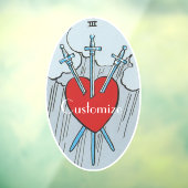 Tarot Card 3 Schwerter Thunder_Cove Fensteraufkleber (Blatt 3)