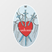 Tarot Card 3 Schwerter Thunder_Cove Fensteraufkleber (Blatt)