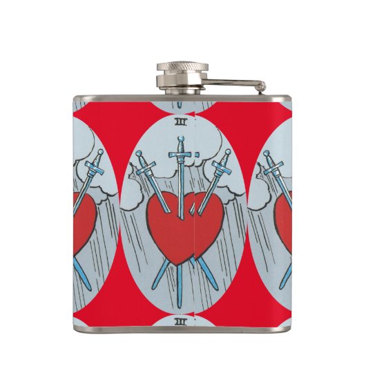 Tarot Card 3 Schwerter Thunder_Cove Flachmann (Rückseite)