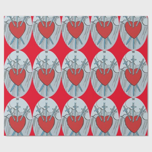 Tarot Card 3 Schwerter Thunder_Cove Geschenkpapier (Flach)