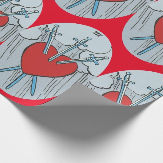 Tarot Card 3 Schwerter Thunder_Cove Geschenkpapier (Ecke)