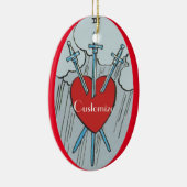 Tarot Card 3 Schwerter Thunder_Cove Keramik Ornament (Rechts)