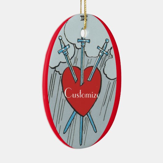 Tarot Card 3 Schwerter Thunder_Cove Keramik Ornament (Rechts)