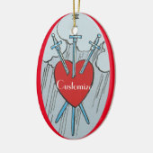 Tarot Card 3 Schwerter Thunder_Cove Keramik Ornament (Links)