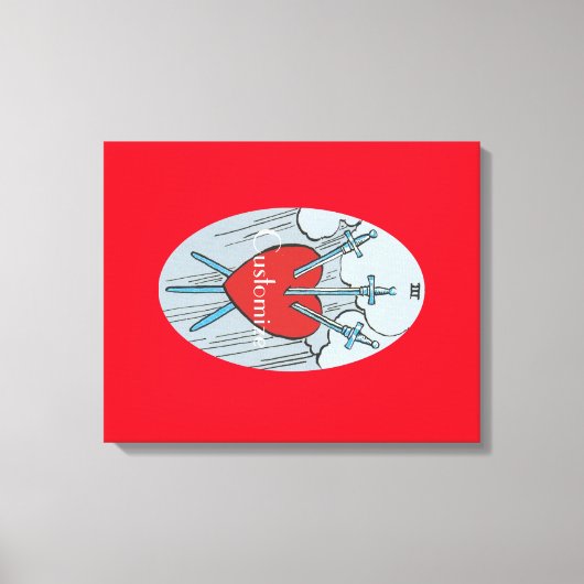 Tarot Card 3 Schwerter Thunder_Cove Leinwanddruck (Vorderseite)