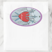 Tarot Card 3 Schwerter Thunder_Cove Ovaler Aufkleber (Tasche)