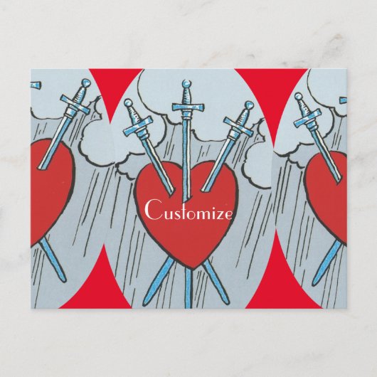 Tarot Card 3 Schwerter Thunder_Cove Postkarte (Vorderseite)