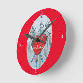 Tarot Card 3 Schwerter Thunder_Cove Runde Wanduhr (Winkel)