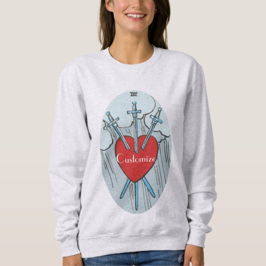 Tarot Card 3 Schwerter Thunder_Cove Sweatshirt (Vorderseite)