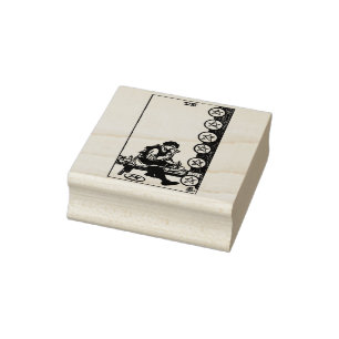 Tarot Card: Acht Münzen: 8 Pentagramme Gummistempel