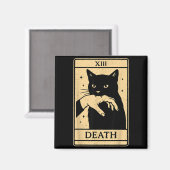 Tarot Card Black Cat Occult Witchy Black Cat Tarot Magnet (Vorderseite/Rückseite)