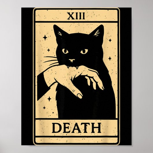 Tarot Card Black Cat Occult Witchy Black Cat Tarot Poster (Vorne)