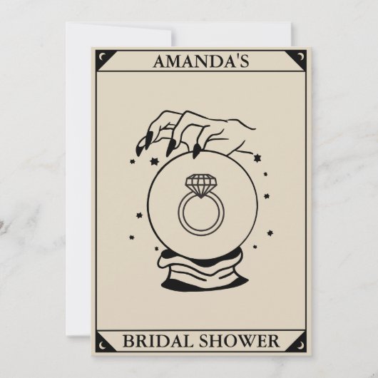 Tarot Card Brautparty Celestial Mystical Zodiac Einladung (Vorderseite)