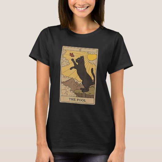 Tarot Card Cat  The Fool T-Shirt (Vorderseite)