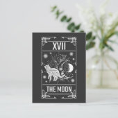 Tarot Card Crescent Moon Occult Kat Gothic Hexe Postkarte (Stehend Vorderseite)