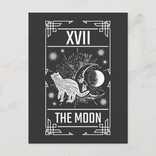 Tarot Card Crescent Moon Occult Kat Gothic Hexe Postkarte (Vorderseite)