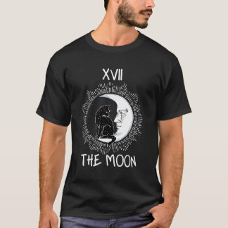 Tarot Card Crescent Moon und Cat Graphic Jersey T-Shirt